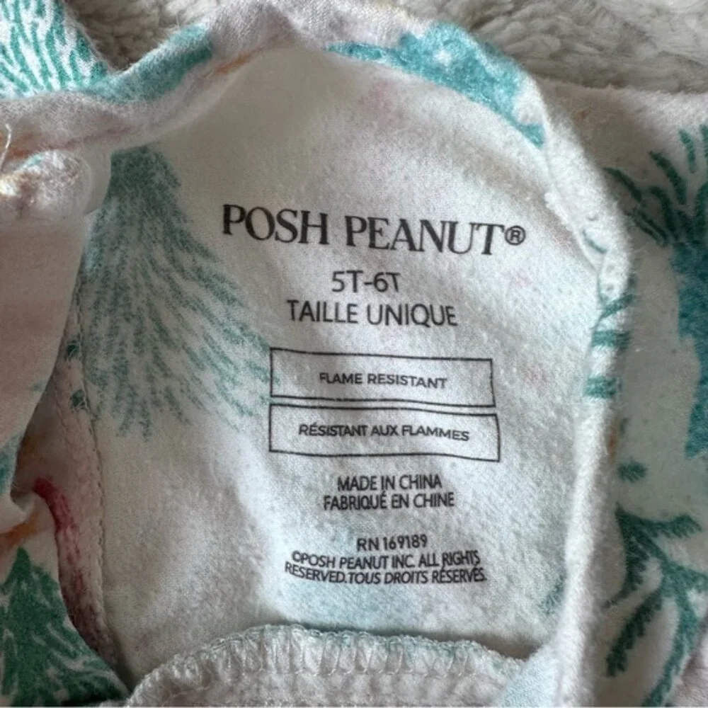 Posh Peanut | Pink Christmas Trees Flannel Nightgown | Size 5T-6T
